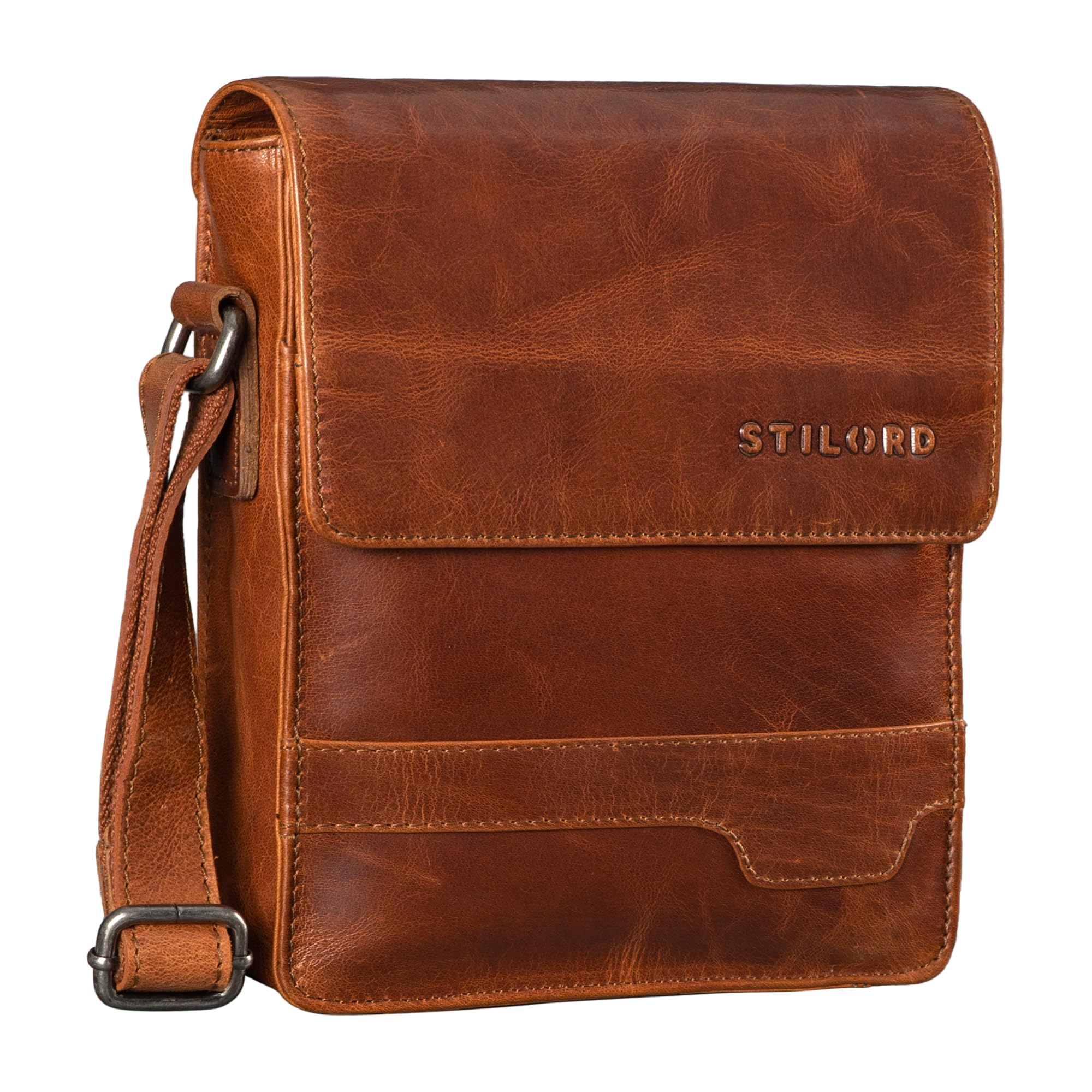 STILORD "Sven" Mens Bags Shoulder Leather Small Brown Messenger for Men Vintage Cross Body Bag for 8 inch Tablets DIN A5 Satchel Genuine Leather Colour:maraska - Brown