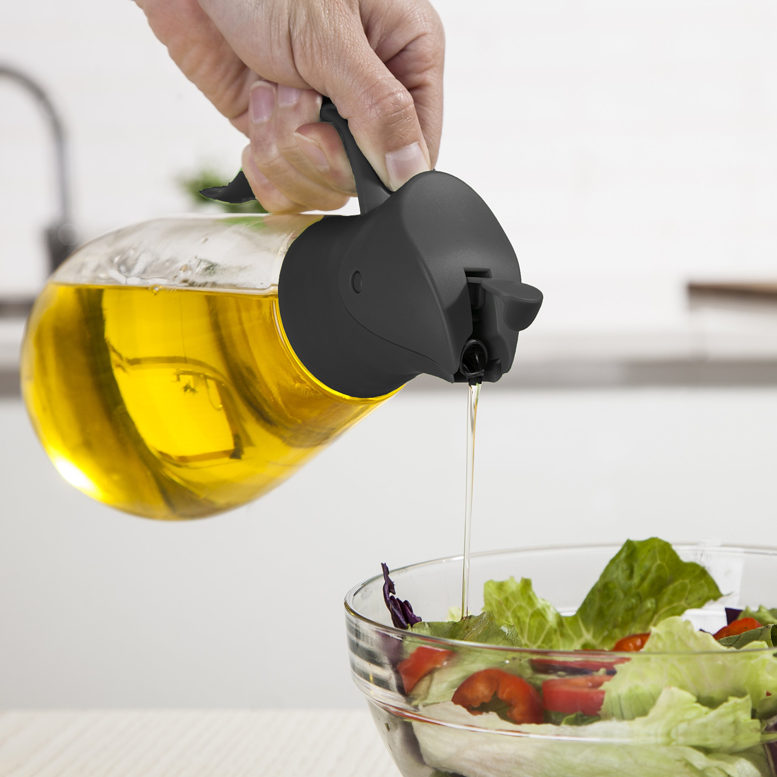 Olive Oil Dispenser,Cooking Container Bottle Glass NonDrip Kitchen Oil