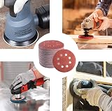 XBrand 50 Pcs 125mm Sanding Discs 40 Grit 8 Hole Hook Loop for Orbital Sander view 6
