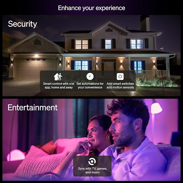 PHILIPS HUE ESSENTIAL SMART LED BR30 BULB 2-PACK, WHITE AND COLOR AMBIANCE, E26, 7.2W, 2200K-6500K, 650 LUMENS, DIMMABLE, WORKS WITH ALEXA, GOOGLE ASSISTANT, APPLE HOME