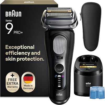 Máquina de barbear elétrica Series 9 Pro+ para homens, 9660CCE, preto