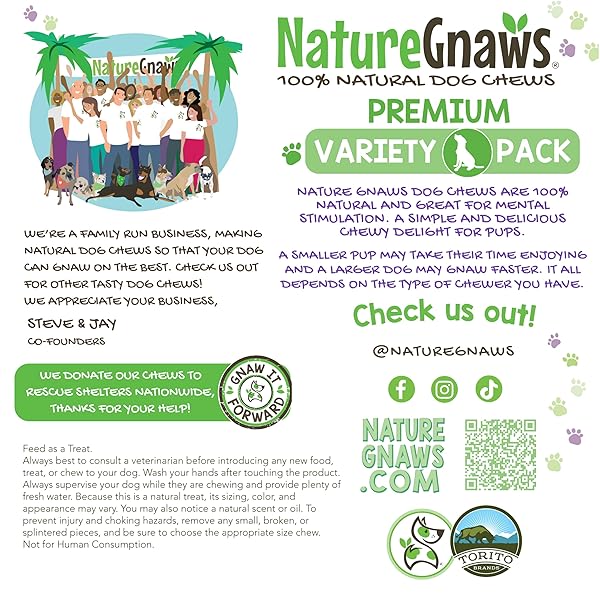 NATURE GNAWS DOG CHEW VARIETY PACK (18 COUNT) – TRIPE TWISTS, BEEF GULLET AND BULLY STICKS FOR DOGS – NATURAL BEEF JERKY DOG CHEW BONES – RAWHIDE FREE