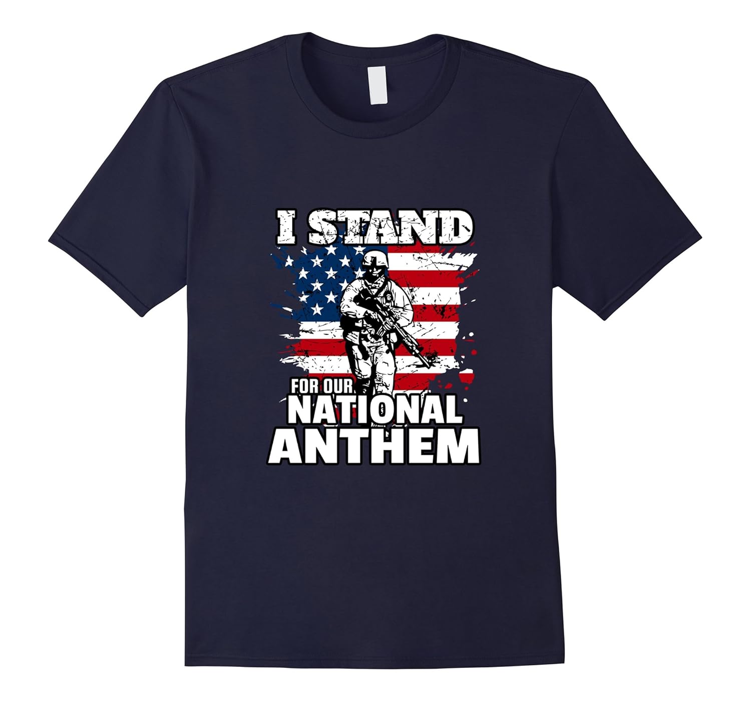 I Stand For Our National Anthem T-shirt - Patriotic Apparel-Rose