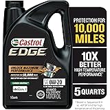 Castrol Edge 0W-20 Advanced Full Synthetic Motor Oil, 5 Quarts