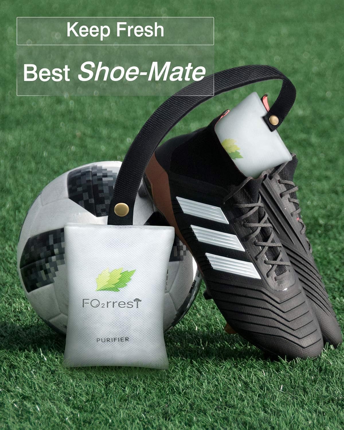 FO2RREST Shoe Deodorizer (2 pack), Natural Odor Eliminator with Travel Size, Active Silica & Charcoal Bags for Shoes, Closet, Drawer, Gym Bag and Sports Gear (2 x 50g): Shoes