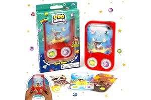 SKY CASTLE GooGames, Hand-Held Water Games with Floating Treasures, Sensory Fidget Game Adventures, Non-Toxic, No-Mess, Mesmerizing Glitter Fun, 3 Game Cards Included, Refillable, Perfect Travel Toy! (Gems)