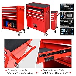 ChicFurnit 4 Drawer Rolling Tool Chest,Tool Storage