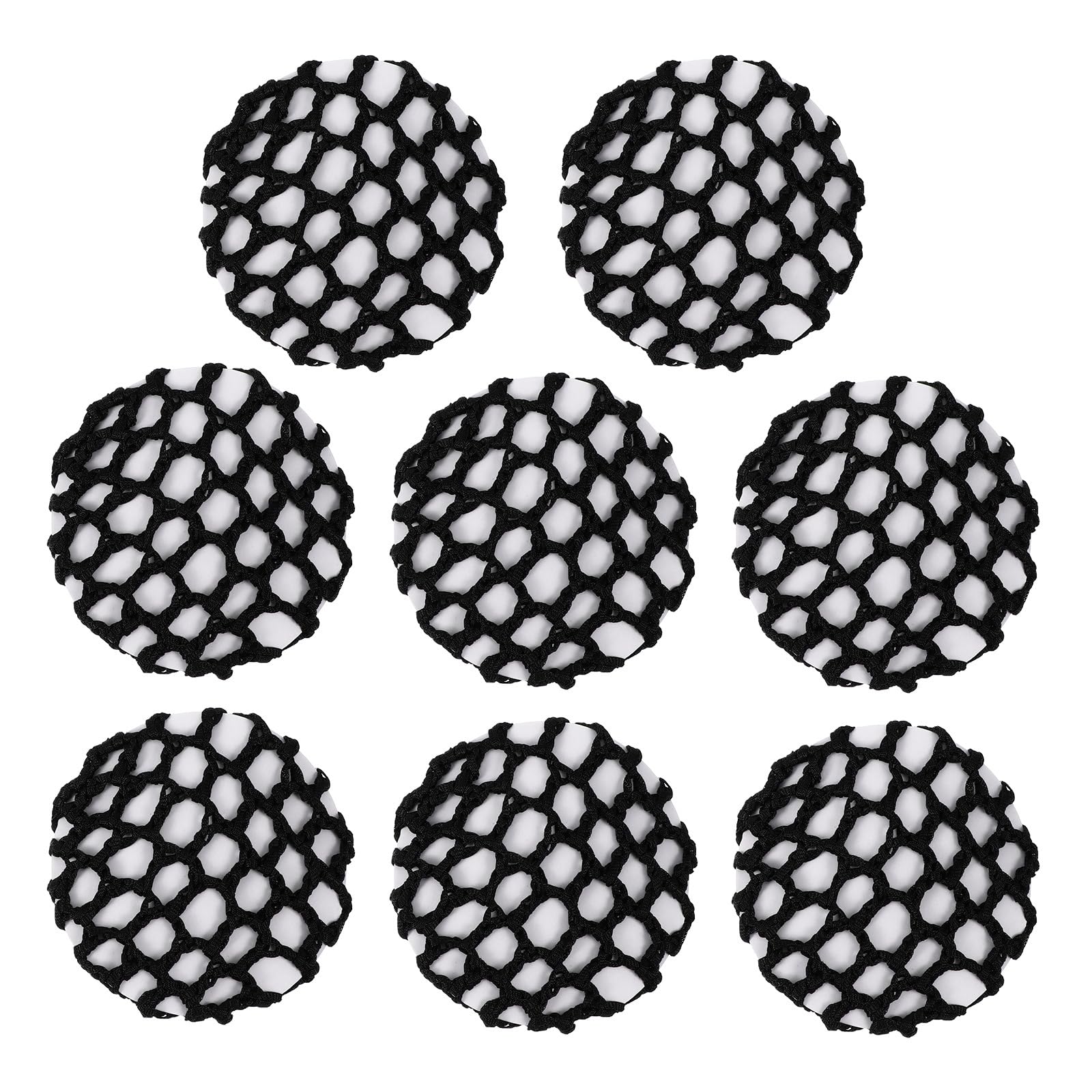 FRCOLOR Ballet Bun Nets for Kids and Women 8Pcs Elastic Crochet Hair Nets Breathable Mesh Covers for Dance Ballet Bun Protector Hair Accessories