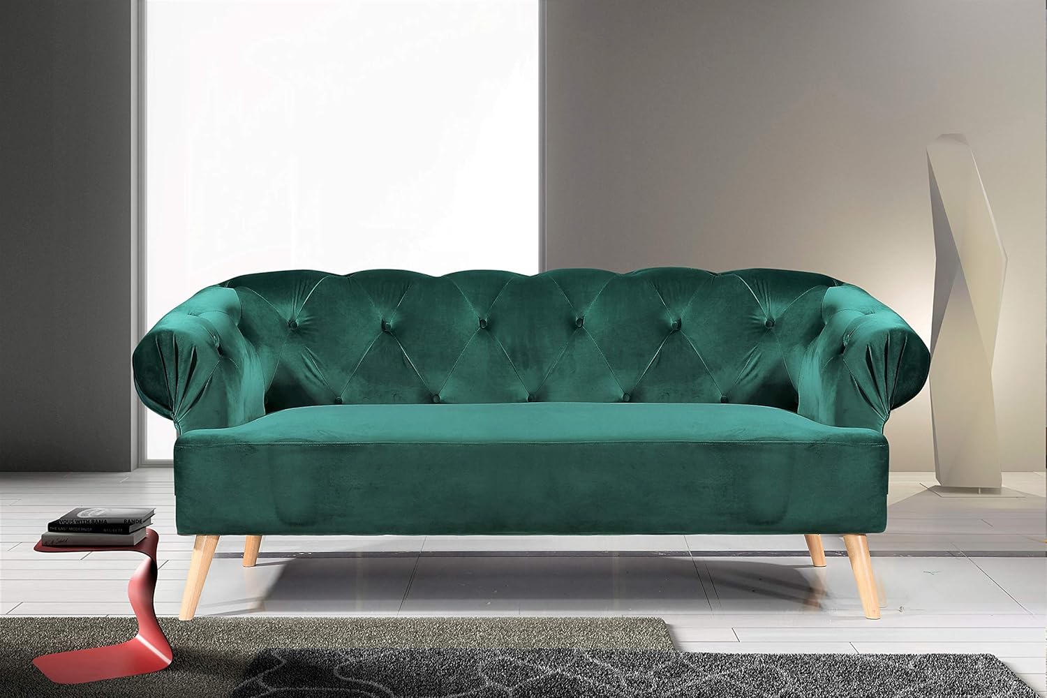 Deep Green Velvet Sofa - letraschifladas