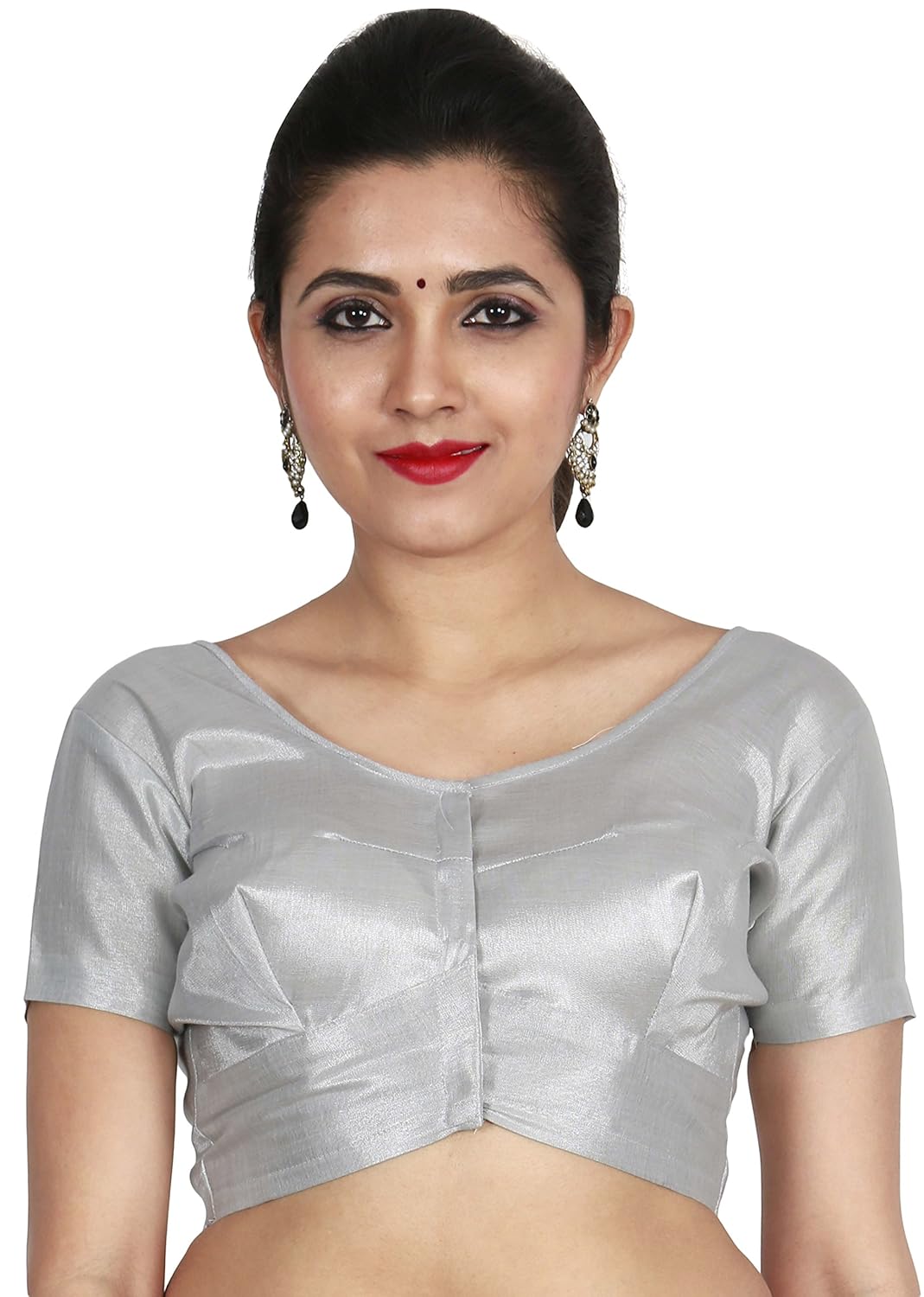 jisb tissue blouse stitched & ready to wear, silver color