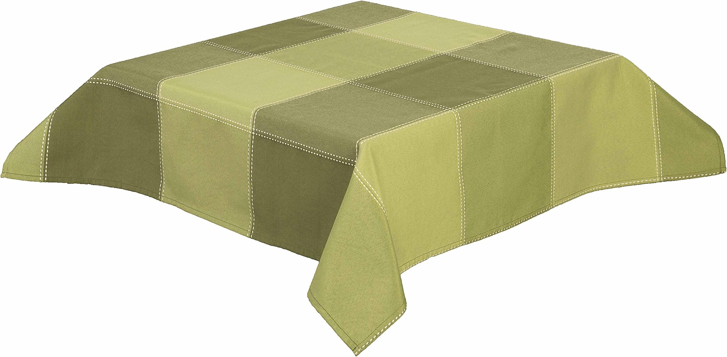 Green Check Tablecloth 52 x 52 Inch Square (132 x 132 cm) Table Cloth Easy Care (Republic 59932)