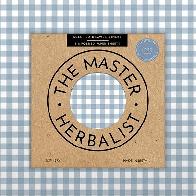 The Master Herbalist Scented Drawer Liners Duck Egg Blue Gingham 5 Sheets