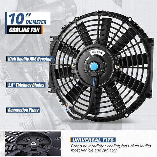 12 Volt Exhaust Fan VIHOSE 4 Pcs 7 Inch Electric Radiator Cooling Fan ...