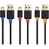 Cable Matters 3-Pack, Gold Plated Hi-Speed USB 2.0 Type A to Mini-B Cable in Black 3 Feet
