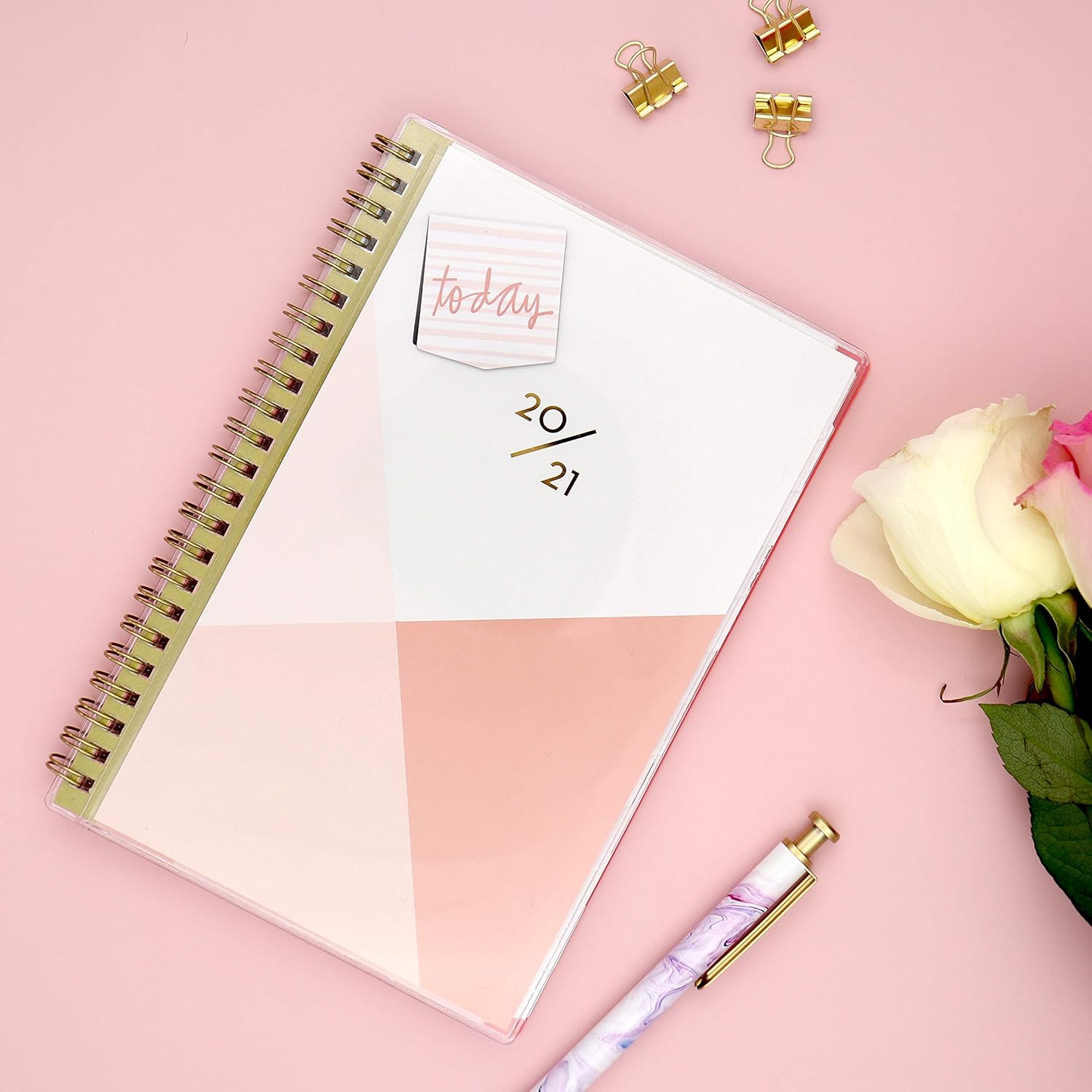 Blue Sky 2020-2021 Academic Year Weekly & Monthly Planner, Flexible Cover, Twin-Wire Binding, 5" x 8", Cali Pink : Office Products