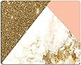 Wknoon Extended Rectangle Gaming Mouse Pad Personalized Custom Design,Pink Gold Glitter and White Marble Texture,Non-slip Thick Rubber Large Mousepad