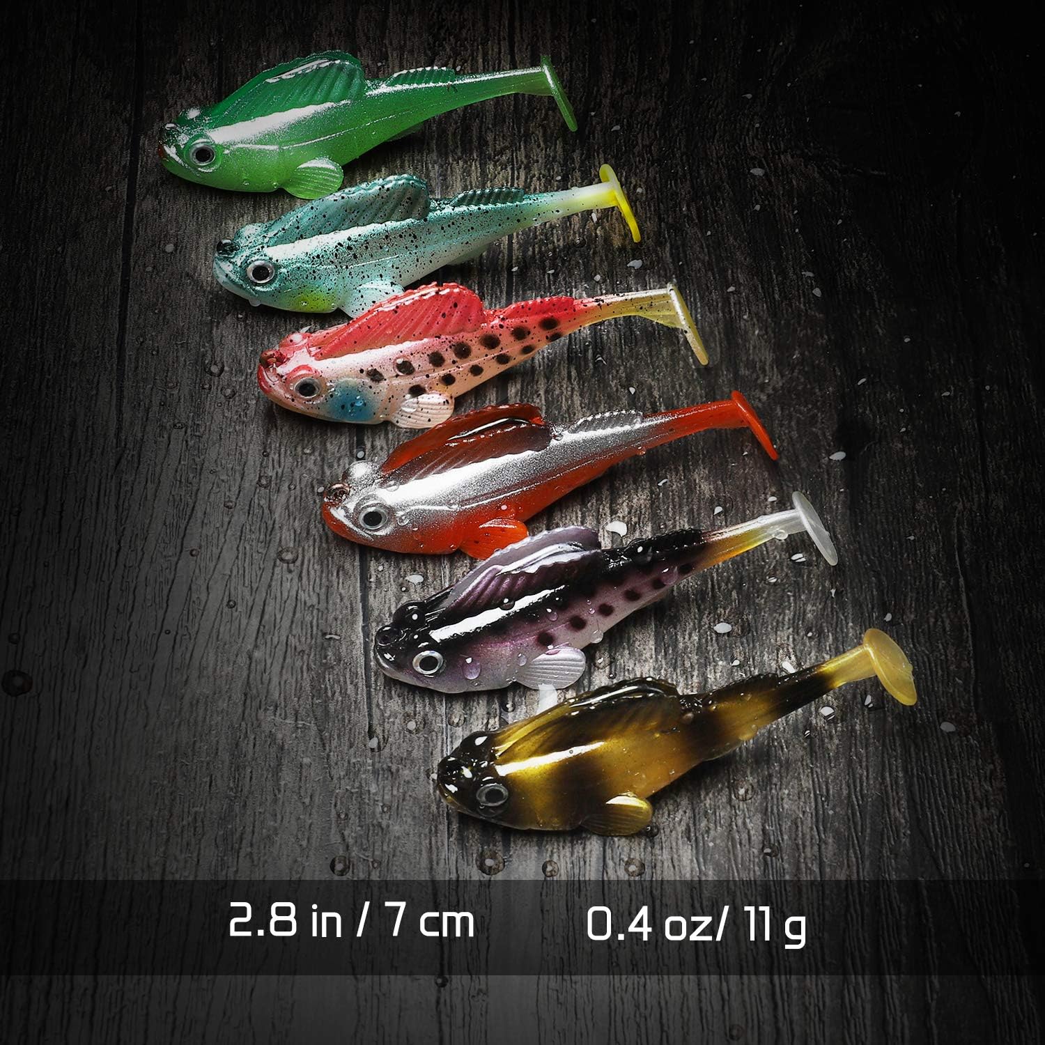 TRUSCEND Fishing Lures for Bass Trout Jighead Lures Paddle Tail Swimbaits Soft Fishing Baits Freshwater Saltwater Jigging Bass Fishing Lures : Sports & Outdoors