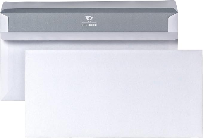 Bong 1220617 Posthorn Busta Da Lettera In Formato Din Lungo Gommata Con Interno Grigio Dimensioni 110 X 220 Mm 100 Pezzi Colore Bianco Amazon It Cancelleria E Prodotti Per Ufficio