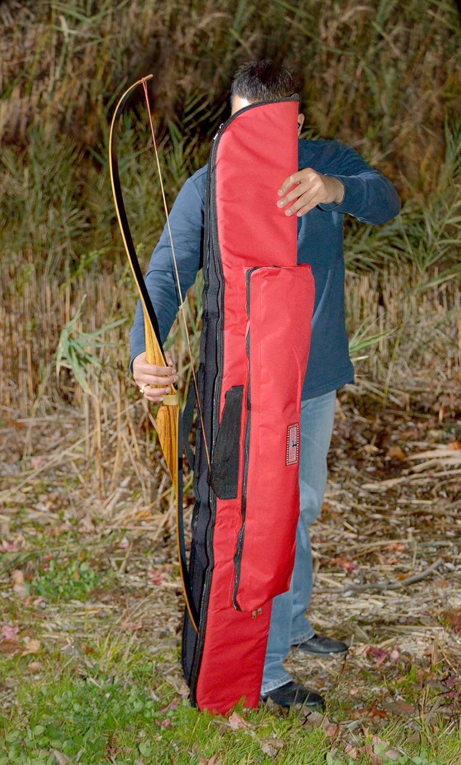 UNIVERSE ARCHERY Cordura Recurve Bow Bag | Heavy Duty Hunting Long Bow Case | Arrow & Bow Cordura Case | Archery Lightweight Recurve Bow Bag with Pocket (160 X 21 cm) (Red) : Sports & Outdoors