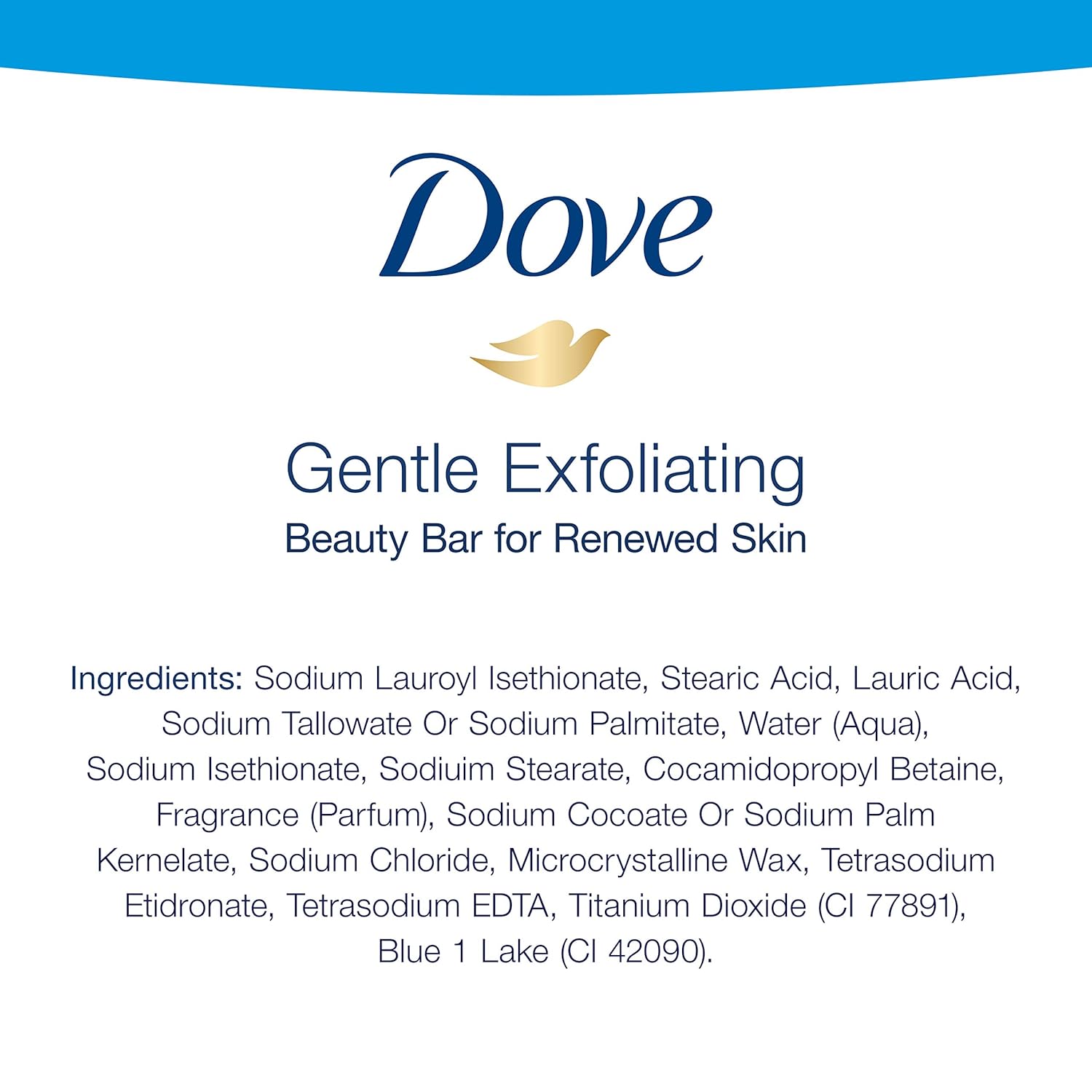 Dove Beauty Bar Beauty Bar for Renewed Skin Gentle Exfoliating More Moisturizing than Bar Soap, (10 Count of 3.75 oz Bars) Pack of 2 : Beauty
