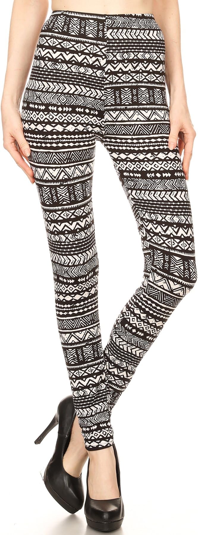 LA12ST Women's Flroal Elephant Beautiful Aztec Best Premium Ultra Soft Printed Leggings