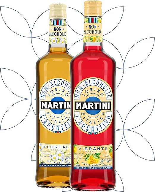 Martini NonAlcoholic Aperitivo Vibrante & Floreale Dual Set, 2x 75 cl
