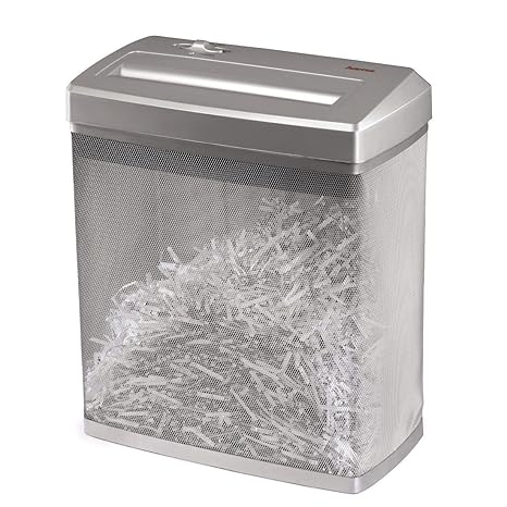 Hama Aktenvernichter bis zu 7 Blatt (Kreuzschnitt, Shredder für Papier und Plastikkarten, inkl. 14-Liter-Metallkorb, Schutzkl