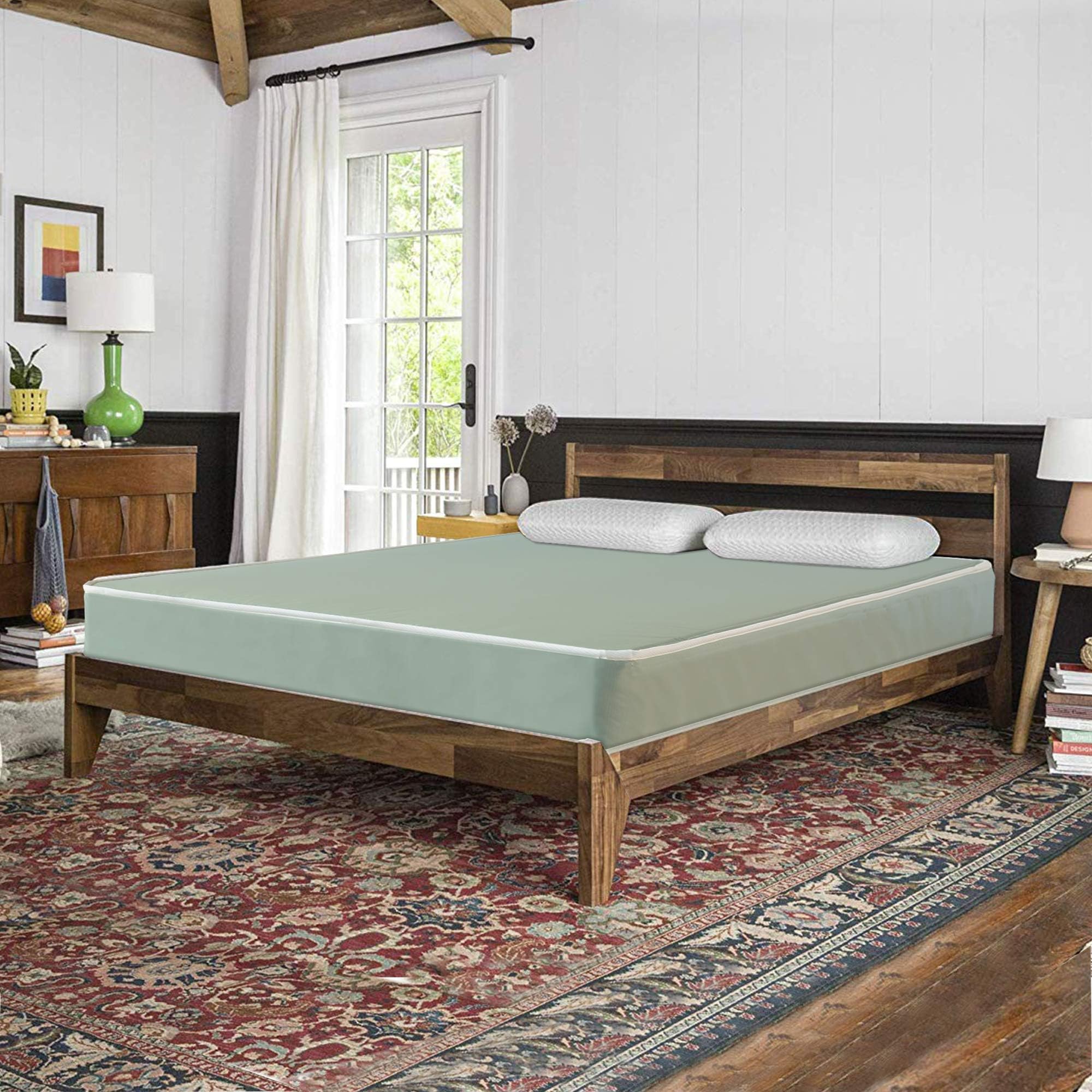 Wayton 5-Inch Medium Firm Double Sided Tight top Foam Rolled Vinyl Mattress, Good for The Back