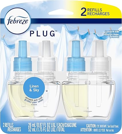 Amazon Com Febreze Plug In Air Freshener Scented Oil Refill Linen Sky 2 Count Health Personal Care
