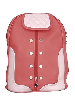 Tip Top Fashion Women Backpack with Beautiful Peach Color PU Material