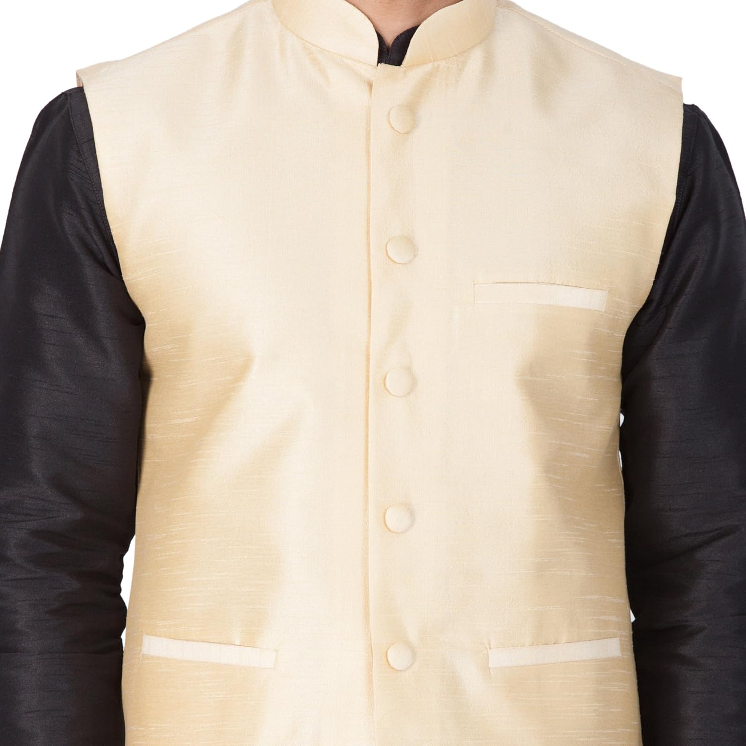 vastramay mens cotton blend nehru jackets (gold_vasmjgo001)