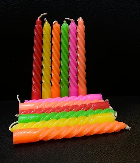 GOYAL Christmas Special 6 Multi-Colred Spiral Wax Candle (SET OF 12)