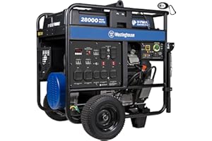 Westinghouse 28000 Peak Watt Home Backup Portable Generator, Remote Electric Start with Auto Choke, Transfer Switch Ready 30A & 50A Outlets, Gas Powered, CO Sensor,Blue