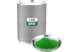 Shimeyao 150 Pack Aluminum Sample Pans for Moisture Analyzer 92mm Disposable Round Lab Trays Weighing Dishe Foil Pan Scale Tr