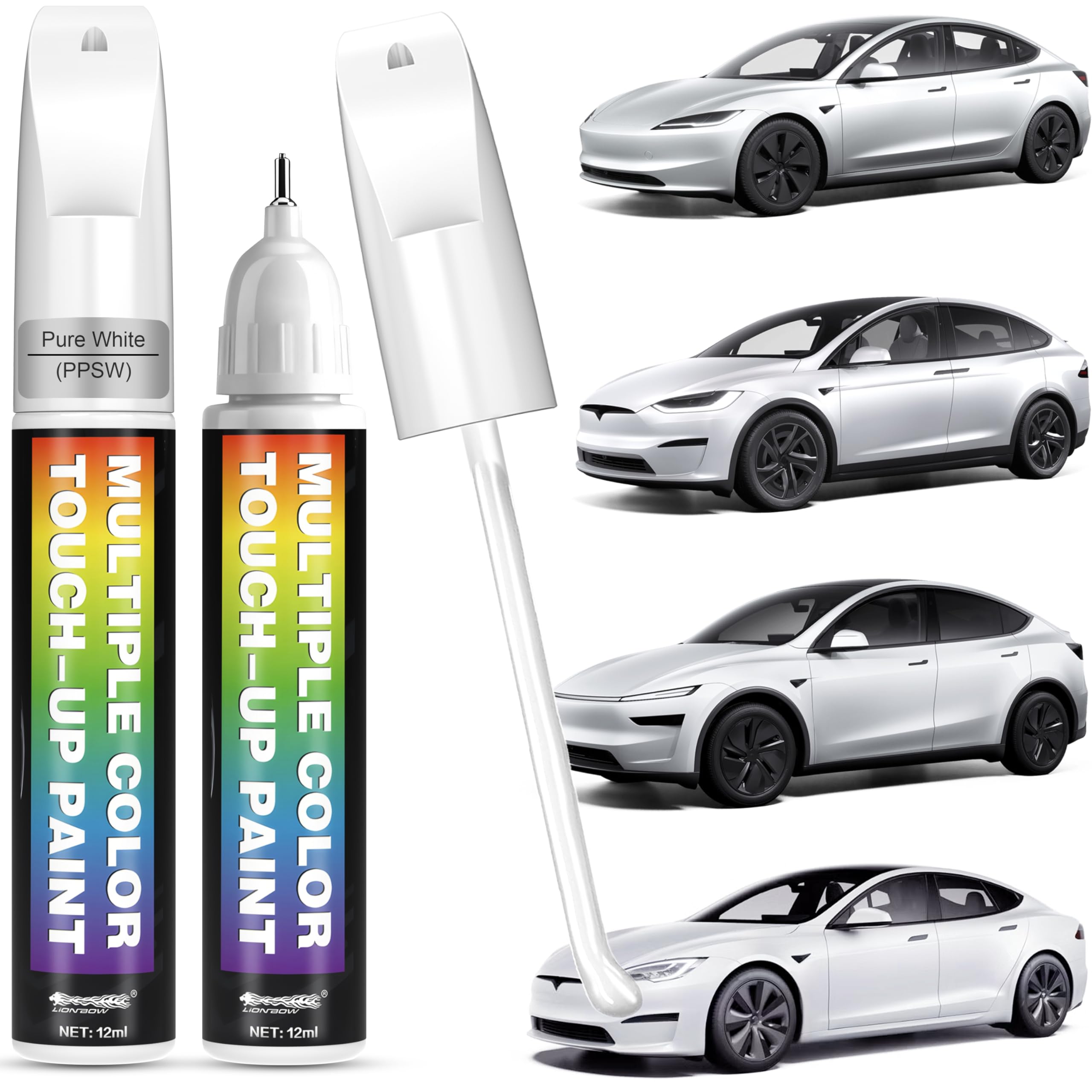 Photo 1 of [2-PACK] Pearl White Multi-Coat(PPSW) for Tesla Model Y/3/X/S Car Touch Up Paint,Pro-Grade Quick Drying-Mirror Polish Effect,Quick & Easy Premium Car Scratch Remover,Easy to Use