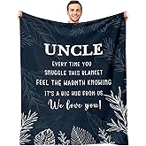 AJIIUSV Uncle Gifts - Best Uncle Blanket for Fathers Day, Birthday, Christmas & Thanksgiving - 50" x 60"