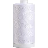 Connecting Threads White 100% Cotton Thread Spool | Large 1200 yard thread spool for sewing, quilting, and crafting.