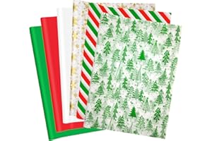 Christmas Tissue Paper for Gift Bags 60 Sheet, AORZIT 14x20 Inch Christmas Gift Wrapping Paper Bulk White Red Green, Stripe, 