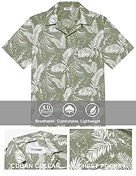COOFANDY Mens Hawaiian Shirt Summer Beach Vacation