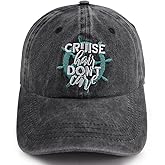Gomthrpc Cruise Hair Don't Care Hats for Men Women, Adjustable Embroidered Washed Vintage Cotton Denim Boat Baseball Cap