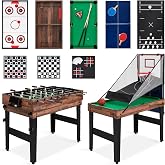 Best Choice Products 13-in-1 Combo Game Table for Kids &amp; Adults, Natural | 13 games, game room, 50+ accessories, stacked storage, foosball, air hockey, ping pong, basketball, pool table, chess &amp; more
