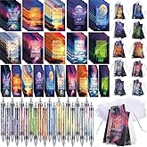 Moinchore 200 Pcs Christian Gifts for Women Christian Accessories Include 50 Bible Verses Notebooks 50 Church Bookmarks 50 Scripture Pens 50 Organza Bags for Church Motivational Gift(Landscape)