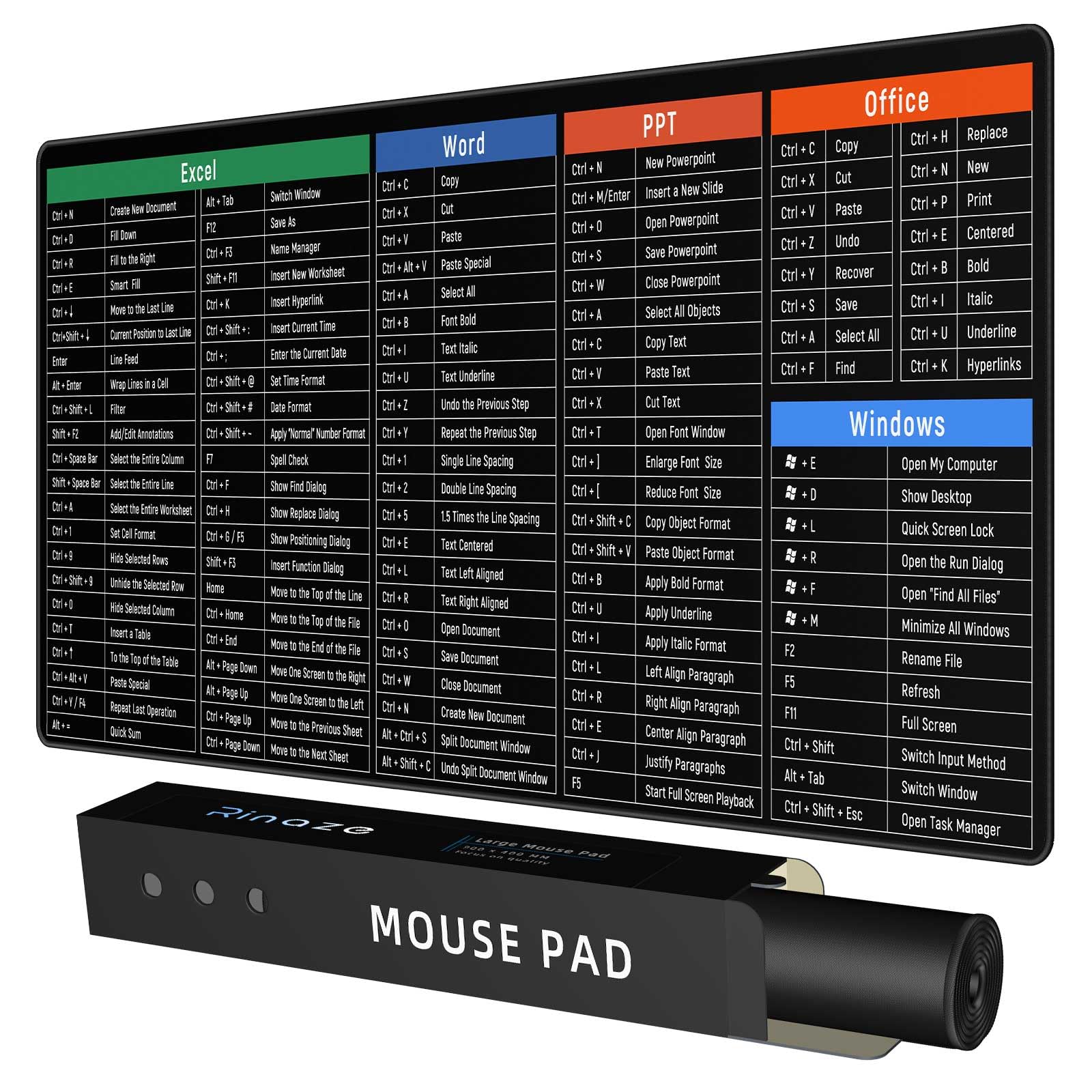 INFOMAT Office Desk Mat - Large Productivity Mouse Pad With Work-Life Balance Tips For Home Office