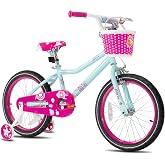 JOYSTAR Paris Girls Bike with Training Wheels for Ages 3-10Y | 14-20 Inch Kids Bike with Training Wheels Basket &amp; Handbrake Kids' Bicycle