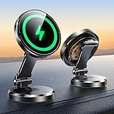 JOYROOM for MagSafe Car Mount Charger with Rotatable Charging Panel, 15W Fast Charging Metal Magnetic Phone Holder, Dashboard Wireless Charger for iPhone Car Mount for iPhone 17/16/15/14/13/12
