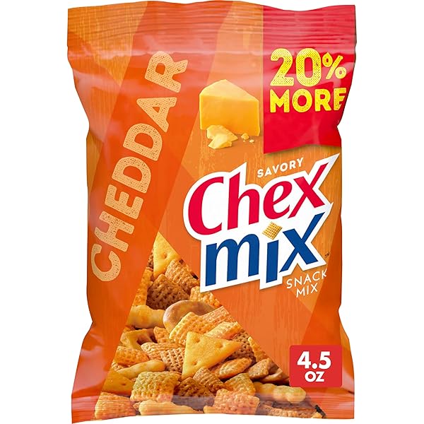 CHEX MIX SAVORY CHEDDAR SNACK MIX, 4.5 OZ