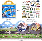 ASTARON Reusable 3D Puffy Sticker Book 88 Pcs Vehicles Kids Education view 2
