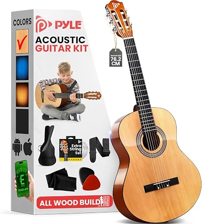 Pyle 76 cm 1/4 Size Classical Acoustic Guitar for Kids Right-Handed