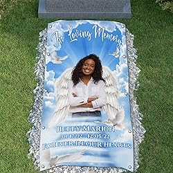 44memory Custom Memorial Grave Blanket Photo