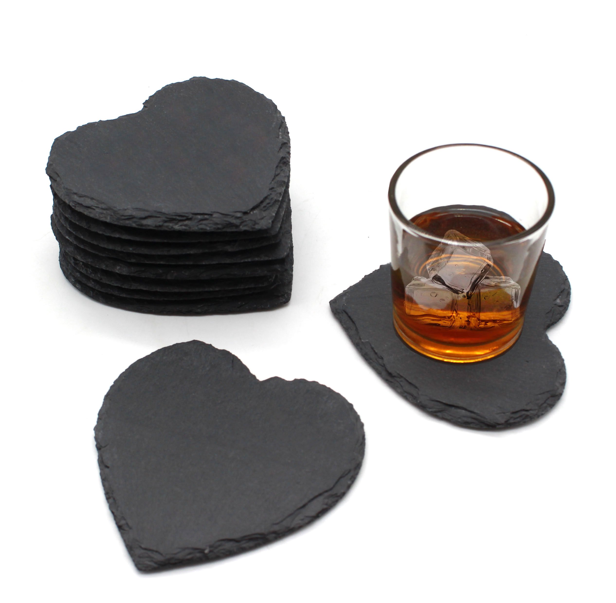 VanGogh Slater Heart Coaster Tableware Mat 11x11cm (4pcs) Valentine's Present Gift for Her/Him